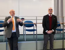 Dziekan WOiG prof. W. Surosz z Prorektorem ds. Studenckich i Jakości Kształćenia prof. A. Kłonczyńskim