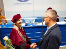 Wręczenie nagrody Rektora, mgr K. Jaworski