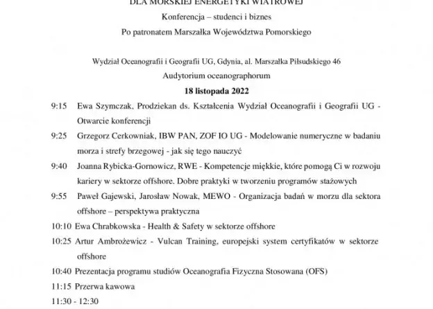 Uniwersytet Gdański kształci kadry dla Morskiej Energetyki Wiatrowej