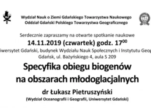 Otwarte spotkanie naukowe i wykład pt. "Specyfika obiegu biogenów na obszarach…